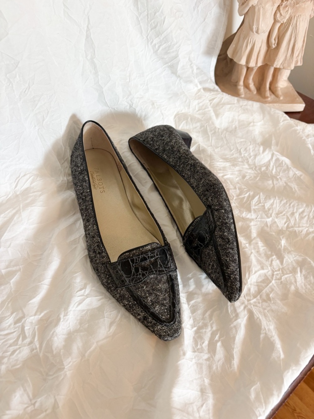 Talbots Pointed-Toe Loafers in Charcoal Gray Size 10